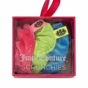 Juicy Couture Vibrant Scrunchies - Pink, Lime, Sky Blue